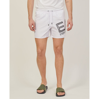 Vêtements Homme Maillots / Shorts de bain Giorgio stonewashed Armani five-pocket straight-leg jeansA7 Maillot de bain  avec logo Blanc