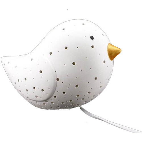 Gagnez 10 euros Lampes à poser Faye Lampe à poser oiseau en porcelaine blanche 24 cm Blanc