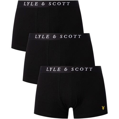 Sous-vêtements Homme Boxers Lyle & Scott Lot de 3 boxers marron en piqué Noir