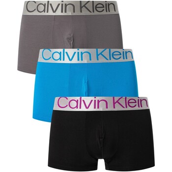 caleçons calvin klein jeans  lot de 3 boxers taille basse en acier reconsidérés 