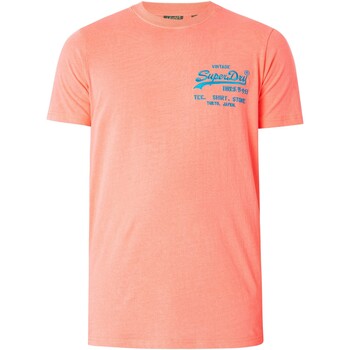 Vêtements Homme en 4 jours garantis Superdry T-shirt fluo vintage avec logo sur la poitrine Rose