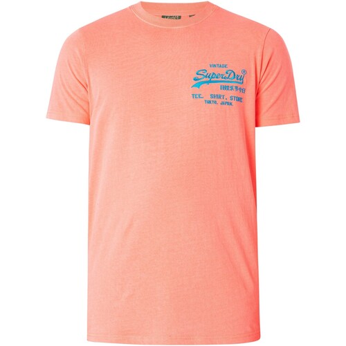 Vêtements Homme T-shirts manches courtes Superdry T-shirt fluo vintage avec logo sur la poitrine Rose