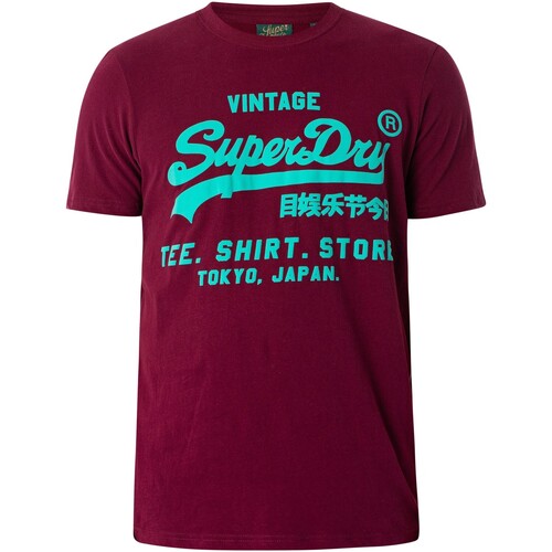 Vêtements Homme en 4 jours garantis Superdry T-shirt à logo vintage néon Rose