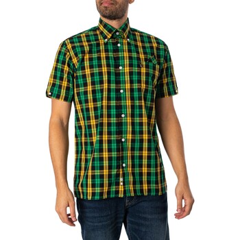 Vêtements Homme Chemises manches courtes Trojan Chemise à manches courtes à carreaux-fenêtres Vert