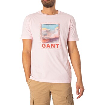 Gant T-shirt graphique délavé Rose