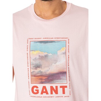 Gant T-shirt graphique délavé Rose