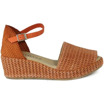 Chaussures Femme Sandales et Nu-pieds Pitillos SANDALIAS DE CUÑA DE RAFIA  5501 NARANJA Orange