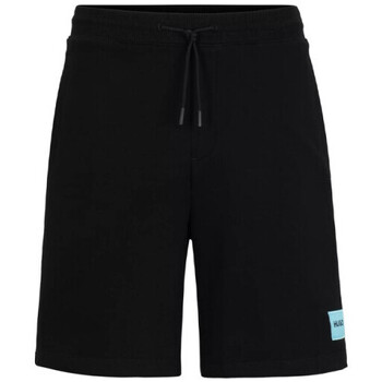 Vêtements Homme Shorts / Bermudas BOSS SHORT  REGULAR FIT EN MOLLETON DE COTON NOIR AVEC ÉTIQUE Noir