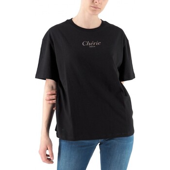 Vêtements Femme Veste Longue Vert Arme Coupe Replay T-shirt avec graphismes noirs Noir