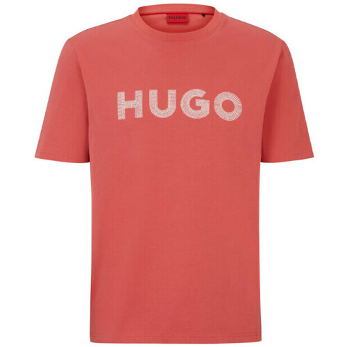 Vêtements Homme T-shirts & Polos BOSS T-SHIRT  ROUGE REGULAR FIT EN JERSEY DE COTON AVEC LOGO Rouge