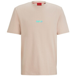 Vêtements Homme T-shirts ecru & Polos BOSS T-SHIRT ROSE CLAIR  RELAXED FIT EN JERSEY DE COTON À DOU Rose
