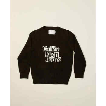 Vêtements Garçon Pulls Calvin Klein Herringbone JEANS  Noir