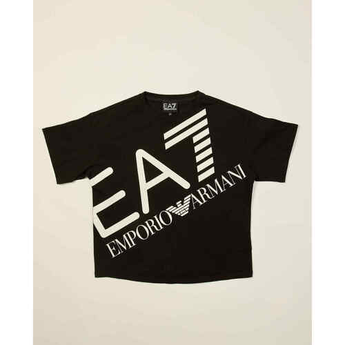 Vêtements Fille T-shirts & Polos Emporio Armani EA7  Noir