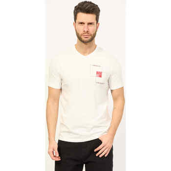 Vêtements Homme T-shirts & Polos EAX T-shirt AX coupe slim en coton stretch Blanc