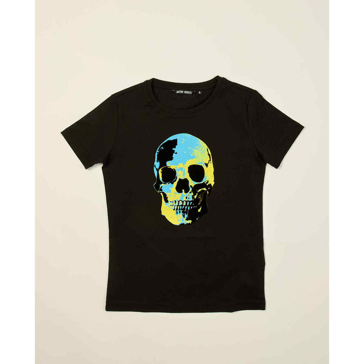 Vêtements Garçon T-shirts & Polos Antony Morato t-shirt noir avec tête de mort Noir