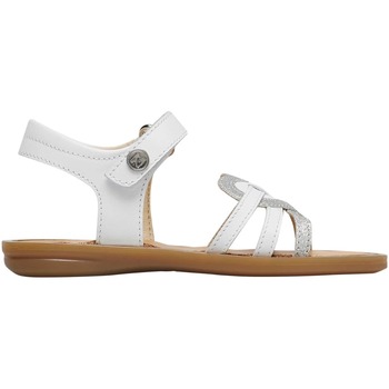 Chaussures Fille Sandales et Nu-pieds Naturino Sandales en cuir et paillettes WEVETA Blanc
