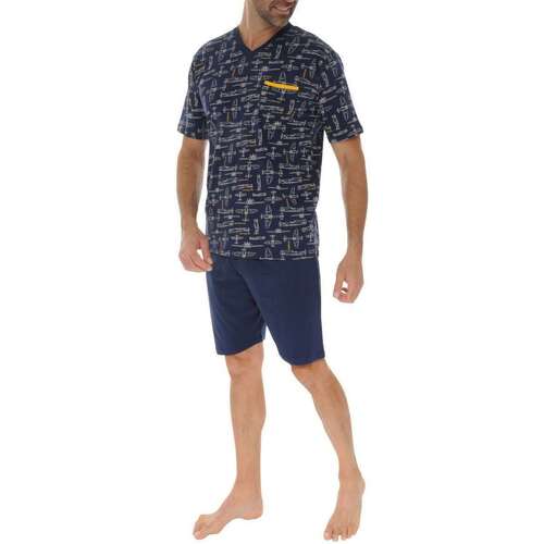 Vêtements Homme Pyjamas / Chemises de nuit Christian Cane 163955VTPE24 Marine