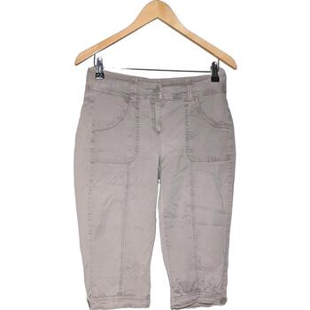 pantalon camaieu  pantacourt femme  38 - t2 - m gris 