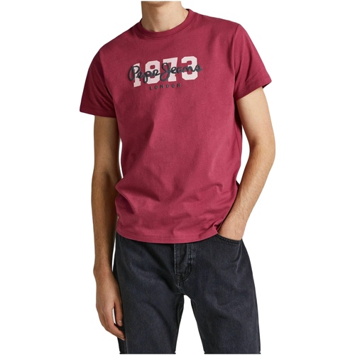 Vêtements Homme T-shirts manches courtes Pepe jeans Tee Shirt manches courtes Rouge