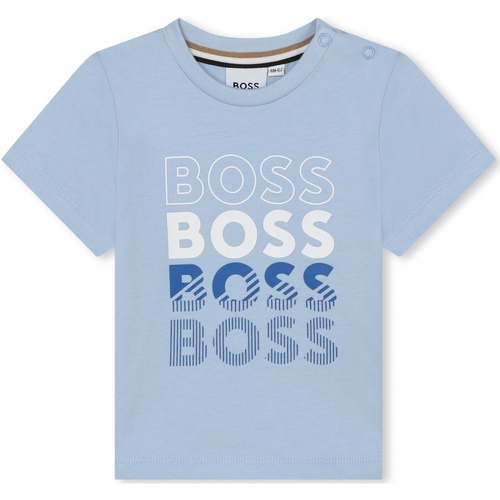 Vêtements Garçon polo-shirts men usb 3-5 key-chains wallets Kids Suitcases BOSS T-Shirt Bébé manches courtes Bleu