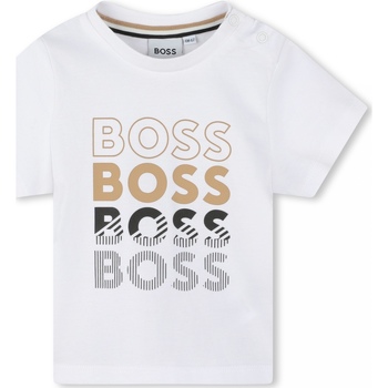 Vêtements Garçon Poplin blouse w/ gathering BOSS T-Shirt Bébé manches courtes Blanc