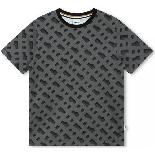 Vêtements Garçon adidas gradient-effect logo jacket BOSS Tee Shirt Garçon manches courtes Noir