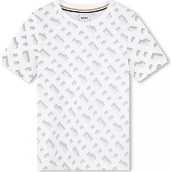 Vêtements Garçon T-shirts LILAC manches courtes BOSS Tee Shirt Garçon manches courtes Blanc