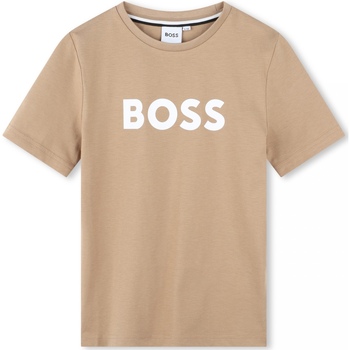 Vêtements Garçon T-shirts manches courtes BOSS Tee Shirt Garçon manches courtes Beige