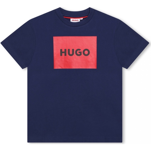 Vêtements Garçon prix dun appel local HUGO Tee Shirt Garçon manches courtes Bleu