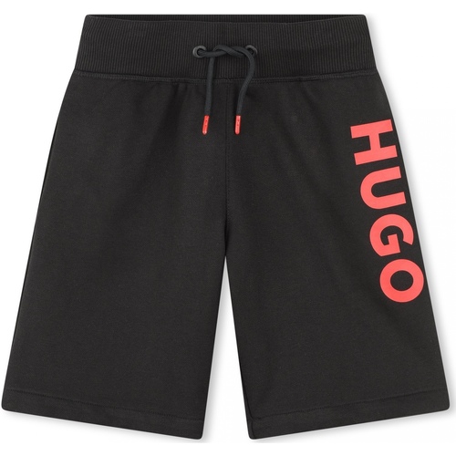 Vêtements Garçon chino Shorts / Bermudas HUGO Bermuda garçon taille élastique Noir