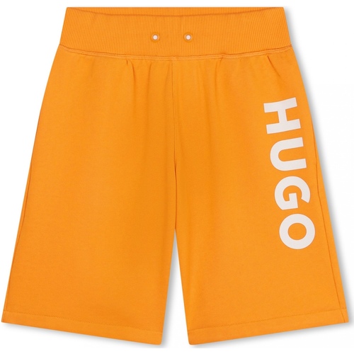 Vêtements Garçon chino Shorts / Bermudas HUGO Bermuda garçon taille élastique Orange