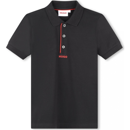 Vêtements Garçon Bear Ss Cn-knit Shirts-t-shirt HUGO Polo garçon manches courtes Noir