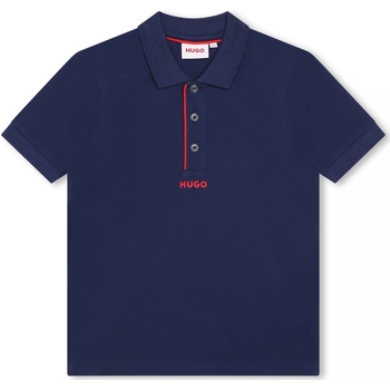 Vêtements Garçon Bear Ss Cn-knit Shirts-t-shirt HUGO Polo garçon manches courtes Bleu