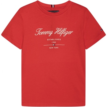 Vêtements Garçon T-shirts manches courtes Tommy Hilfiger Tee Shirt Garçon manches courtes Rouge