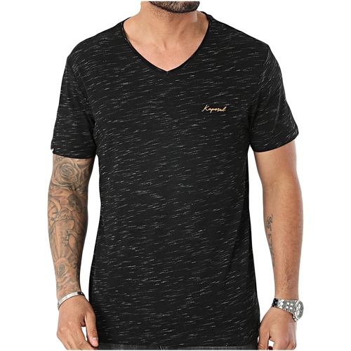 Vêtements Homme T-shirts manches courtes Kaporal Tee Shirt col V Noir