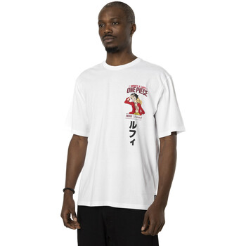 Vêtements Homme T-shirts mitchell manches courtes Capslab T-shirt en coton homme relax fit avec print  One Piece Luffy Blanc