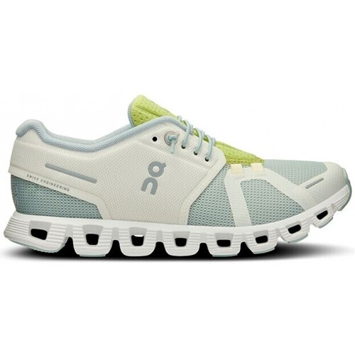 Chaussures Homme Baskets mode On Baskets Cloud 5 Shell Blanches Glacier Zest Multicolore