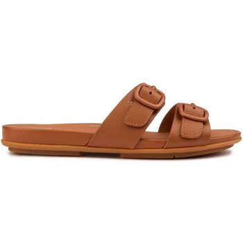 FitFlop Gracie Two-Bar Buckle Diapositives Marron
