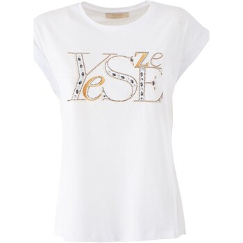 Vêtements Femme T-shirt Sans Manches Femme Yes Zee T239-LU01 Blanc