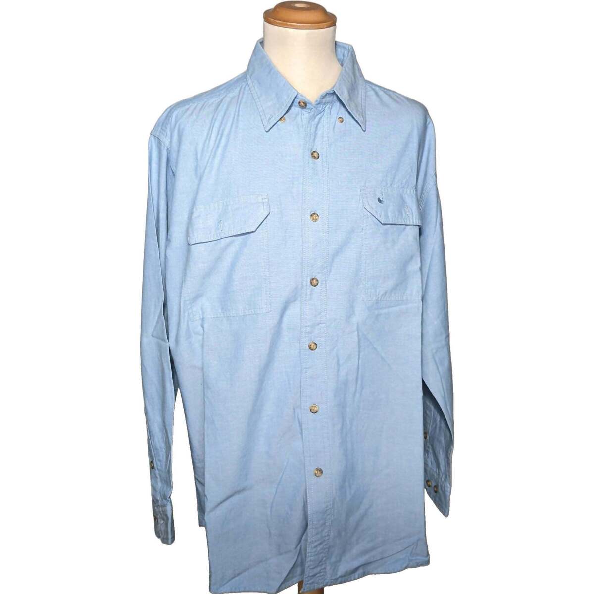 Vêtements Homme Chemises manches longues Carhartt 42 - T4 - L/XL Bleu