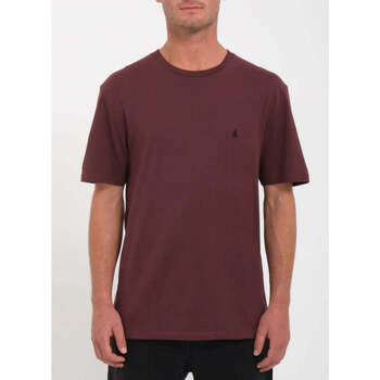 Vêtements Homme T-shirts manches courtes Volcom Camiseta  Stone Blanks - Bitter Chocolate Vert