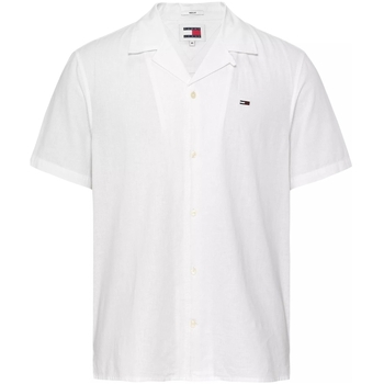 Vêtements Homme Chemises manches longues Tommy Jeans Chemise homme  Ref 62936 YBR Blanc Blanc