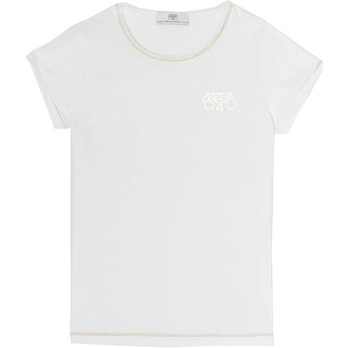 Vêtements Fille T-shirts crew manches courtes Le Temps des Cerises Smltragi white mc tee g Blanc