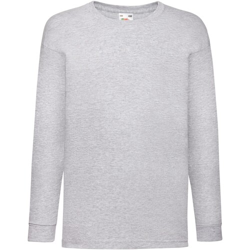 Vêtements Enfant T-shirts manches longues Fruit Of The Loom Valueweight Gris