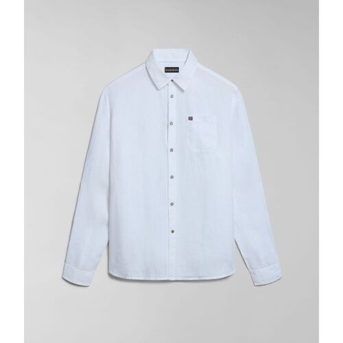 Vêtements Homme Chemises manches longues Napapijri G-LINEN LS NP0A4HQ2-002 Blanc