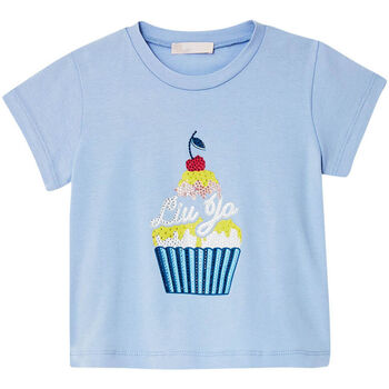Vêtements Fille embroidered-logo crewneck T-shirt Liu Jo T-shirt avec imprimé Cupcake Bleu