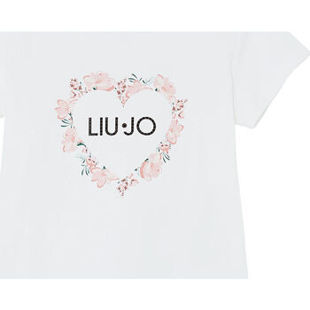 Vêtements Fille Franges / Pompons Liu Jo T-shirt avec cœur et logo Blanc