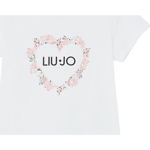Vêtements Fille Mules / Sabots Liu Jo T-shirt avec cœur et logo Blanc