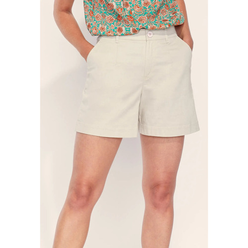 Vêtements Femme Shorts / Bermudas La Fiancee Du Mekong Short imprimé coton LAHAD Beige