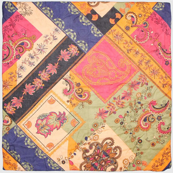 Accessoires textile Femme Echarpes / Etoles / Foulards La Fiancee Du Mekong Foulard en soie imprimé CARRE Rose